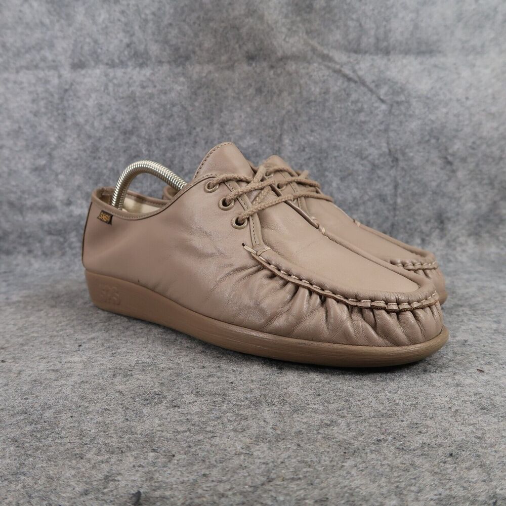 Sas Shoes Womens 10 Loafer Siesta Moc Classic Leather Comfort Handsewn USA Brown